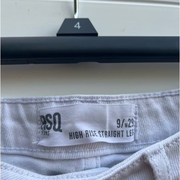 White jeans with denim patches in shape of flowers on them, size is women’s 9/29 - Picture 2 of 4